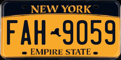 NY license plate FAH9059