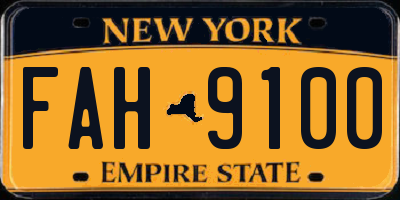 NY license plate FAH9100