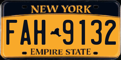 NY license plate FAH9132