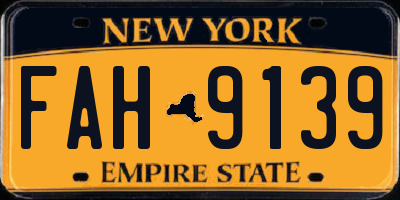 NY license plate FAH9139