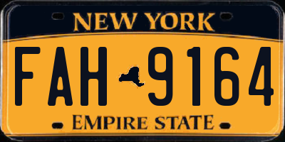 NY license plate FAH9164