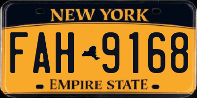 NY license plate FAH9168