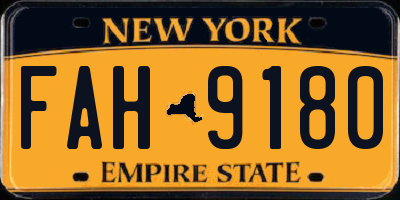 NY license plate FAH9180
