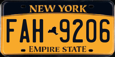 NY license plate FAH9206