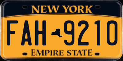 NY license plate FAH9210