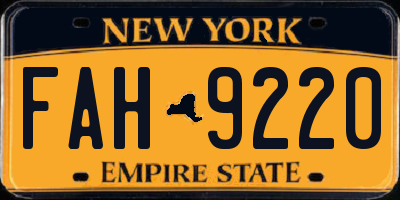NY license plate FAH9220