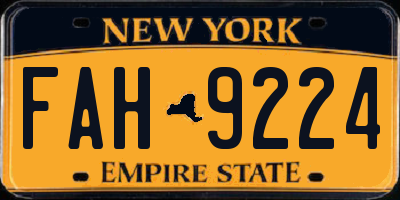 NY license plate FAH9224