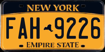 NY license plate FAH9226