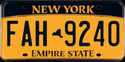 NY license plate FAH9240