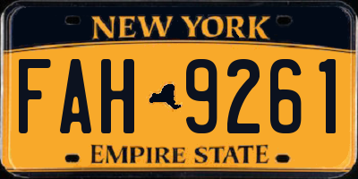 NY license plate FAH9261