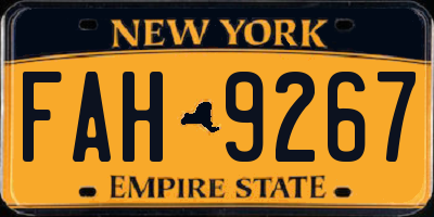 NY license plate FAH9267