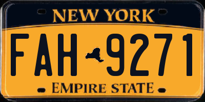 NY license plate FAH9271