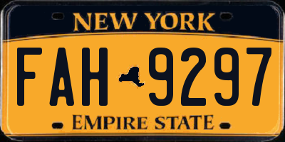 NY license plate FAH9297
