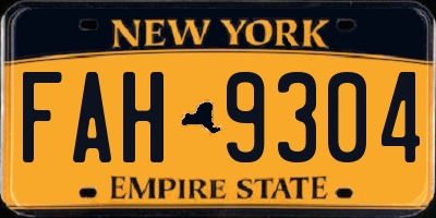 NY license plate FAH9304