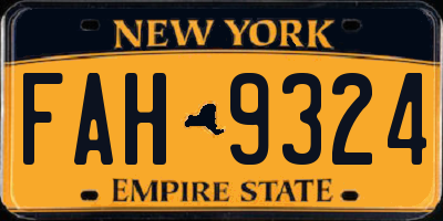 NY license plate FAH9324