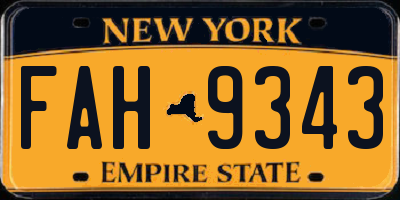 NY license plate FAH9343