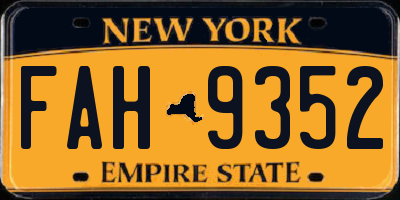 NY license plate FAH9352
