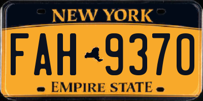 NY license plate FAH9370