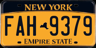 NY license plate FAH9379