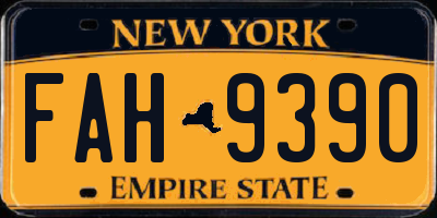 NY license plate FAH9390