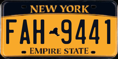 NY license plate FAH9441