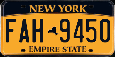 NY license plate FAH9450