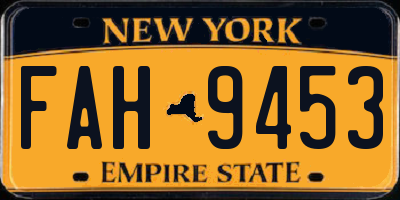 NY license plate FAH9453