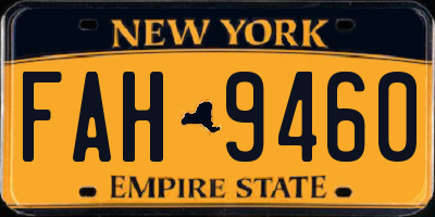 NY license plate FAH9460
