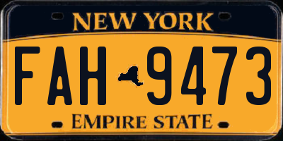 NY license plate FAH9473