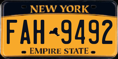 NY license plate FAH9492