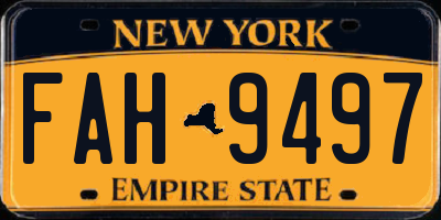 NY license plate FAH9497