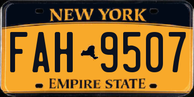 NY license plate FAH9507