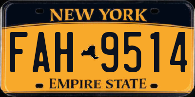 NY license plate FAH9514