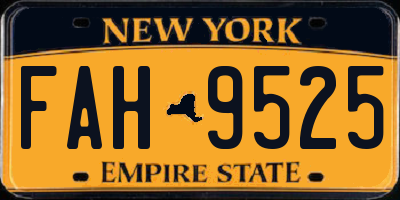 NY license plate FAH9525