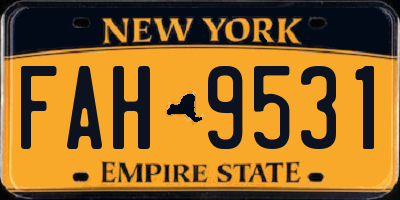 NY license plate FAH9531