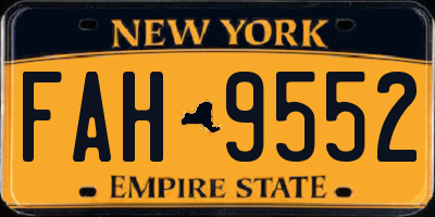 NY license plate FAH9552