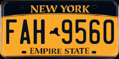 NY license plate FAH9560