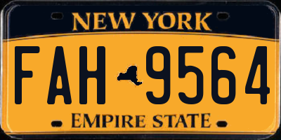 NY license plate FAH9564