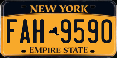NY license plate FAH9590