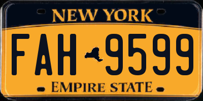 NY license plate FAH9599
