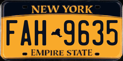 NY license plate FAH9635