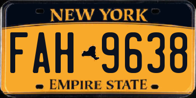 NY license plate FAH9638