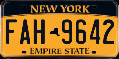 NY license plate FAH9642