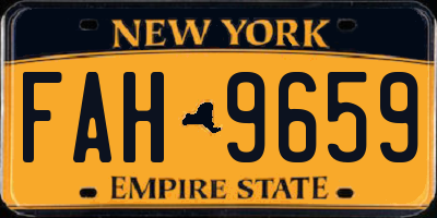 NY license plate FAH9659