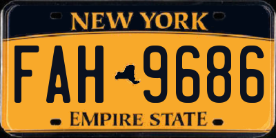 NY license plate FAH9686