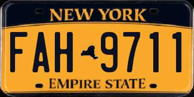 NY license plate FAH9711