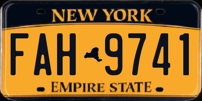 NY license plate FAH9741