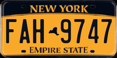 NY license plate FAH9747