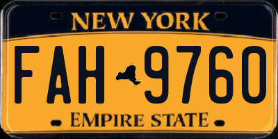 NY license plate FAH9760