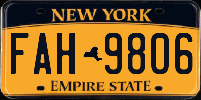 NY license plate FAH9806